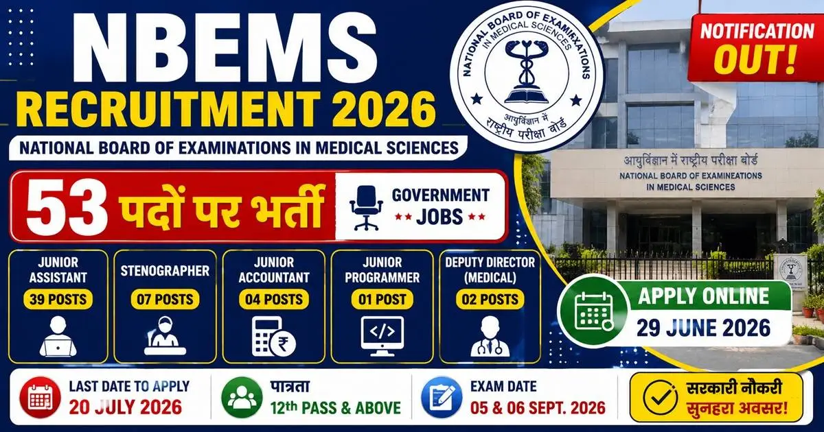NBEMS Recruitment 2026