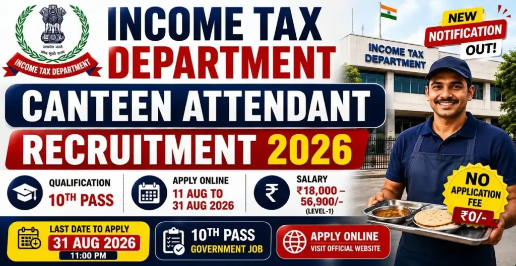 Income Tax Department Canteen Attendant