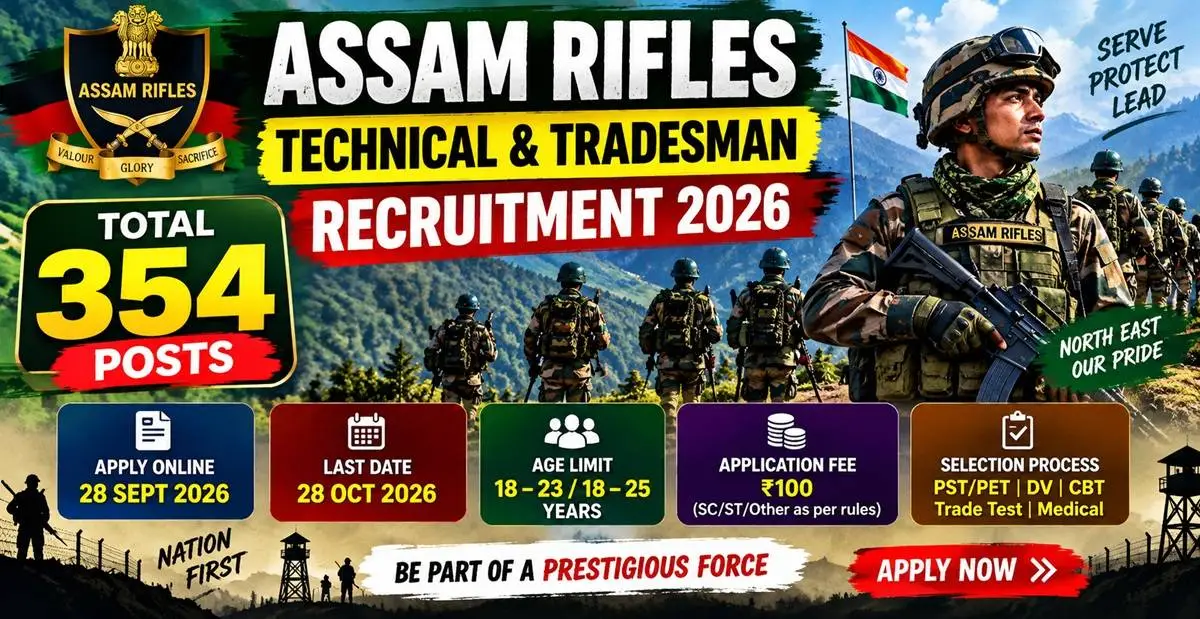 Assam Rifles Technical And Tradesman Recruitment
