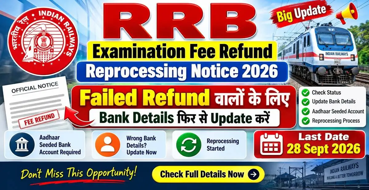 RRB Failed Examination Fee Refund